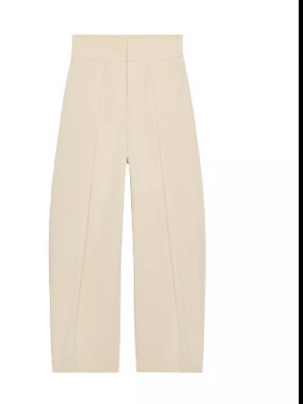 High-Rise Wide-Leg Cream pleated ballon pants